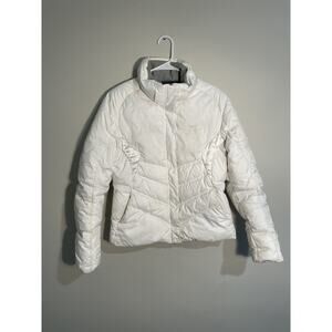 Vintage Nike Puffer Jacket Youth M 10-12 White Girls Boys DUCK DOWN FILL Y2K